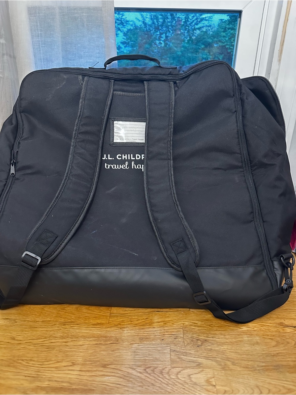 Black Travel Duffel with Shoulder Straps